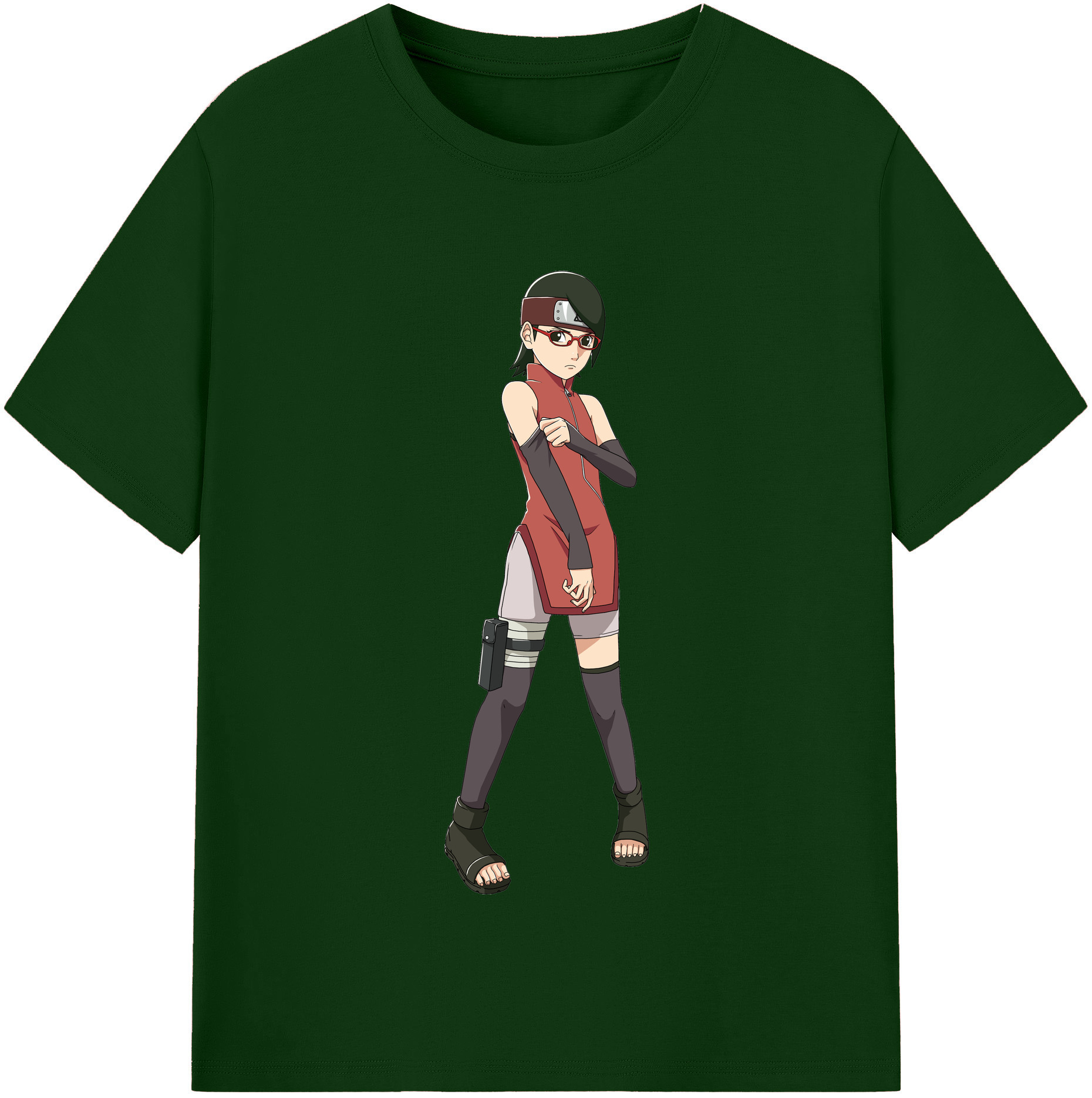 （画像用） NARUTO -ナルト- うちは サラダ Uchiha Sarada 綿100％半袖Tシャツ（フロントプリント）